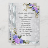 Weddenschap-lavendel en blauwe rozen kaart (Voorkant / Achterkant)