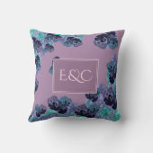 Weddenschap/lavendel en Blauwgroen katoenhoudende  Kussen (Achterkant)