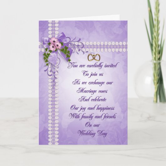 Weddenschap Lavender Daisies and ribbons (Voorkant)