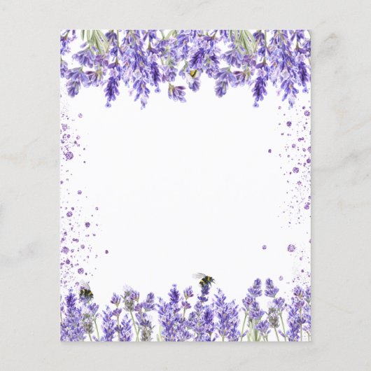 Weddenschap lavender violet glitter budget uitnodi flyer (Achterkant)