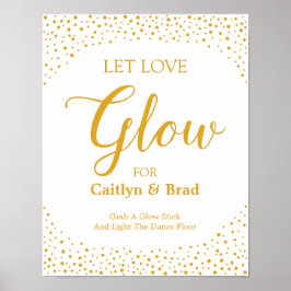 Weddenschap - Let Love Glow Confetti Sign Poster