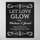 Weddenschap - Let Love Glow Wedding Chalkboard Poster (Voorkant)