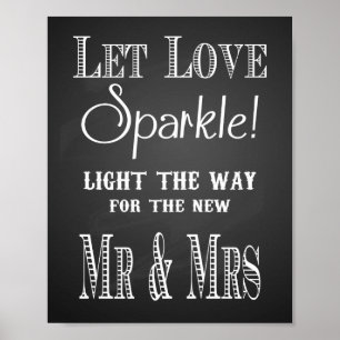 Weddenschap: "Let Love sparkle chalkboard Poster