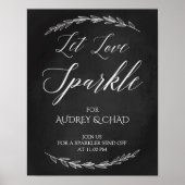 Weddenschap - Let Love Sparkle Chalkboard Sign Poster (Voorkant)