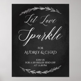 Weddenschap - Let Love Sparkle Chalkboard Sign Poster