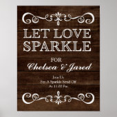 Weddenschap - Let Love Sparkle Rustic Wedding Sig Poster (Voorkant)