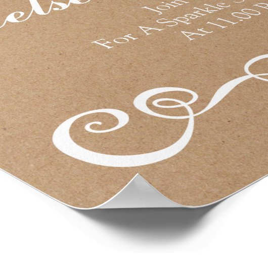 Weddenschap -Let Love Sparkle Rustic Wedding Sign Poster (Hoek)