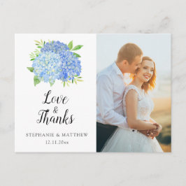 Weddenschap Liefde & Bedankt Hydrangea Floral Foto Briefkaart