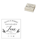 Weddenschap Liefde en Bedankt Citaat Chic Botanica Rubberstempel (Gestempeld)