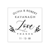 Weddenschap Liefde en Bedankt Citaat Chic Botanica Rubberstempel (Afrduk)