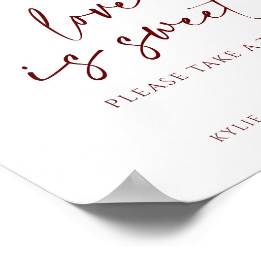 Weddenschap - Liefde is zoete zonnebloem en Bourgo Poster (Hoek)