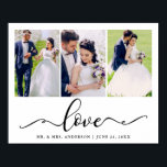 Weddenschap liefhebbend zwart script 3 Foto Poster<br><div class="desc">Wedding Love Elegant Black Script 3 Foto Poster</div>