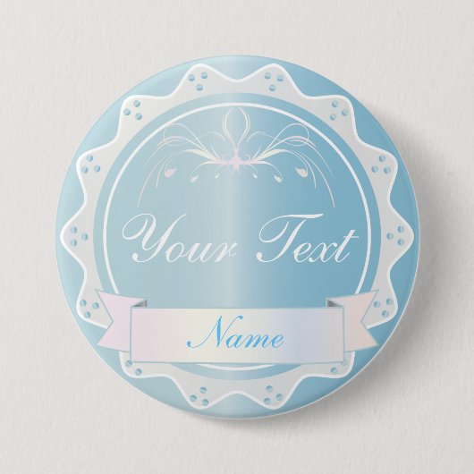 Weddenschap Light Blue Ronde Button 7,6 Cm (Voorkant)