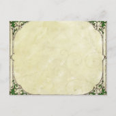 Weddenschap  Lijst Parchment Swirl Uitnodiging Briefkaart (Achterkant)