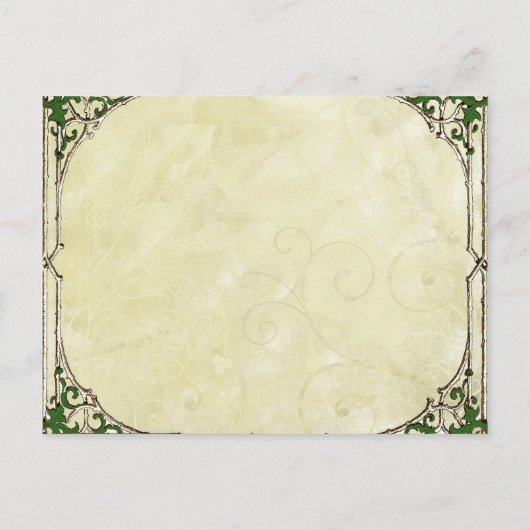 Weddenschap  Lijst Parchment Swirl Uitnodiging Briefkaart (Achterkant)