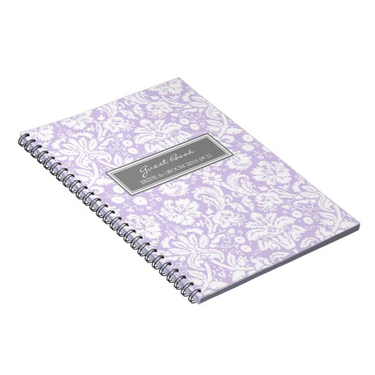 Weddenschap Lila grijze Damaslaptop Notitieboek (Rechterzijde)