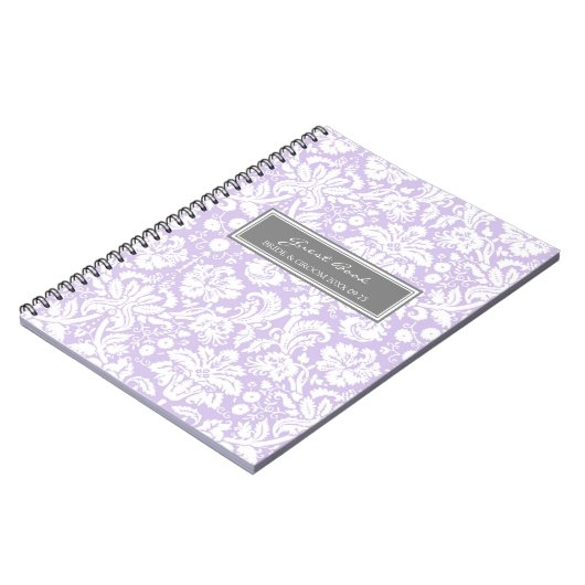 Weddenschap Lila grijze Damaslaptop Notitieboek (Linkerzijde)
