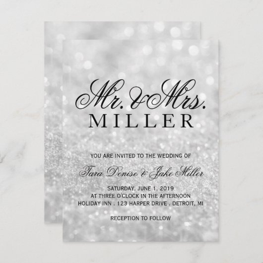 Weddenschap - Lit Silver Glit Fab Kaart (Voorkant / Achterkant)