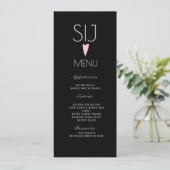 Weddenschap Logo roze zwart-wit menu (Staand voorkant)