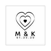 Weddenschap Logo Triple Ribbon Heart Self Inking Rubberstempel (Afrduk)