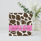 Weddenschap-logo's Roze zwarte Giraffe Kaart (Staand voorkant)