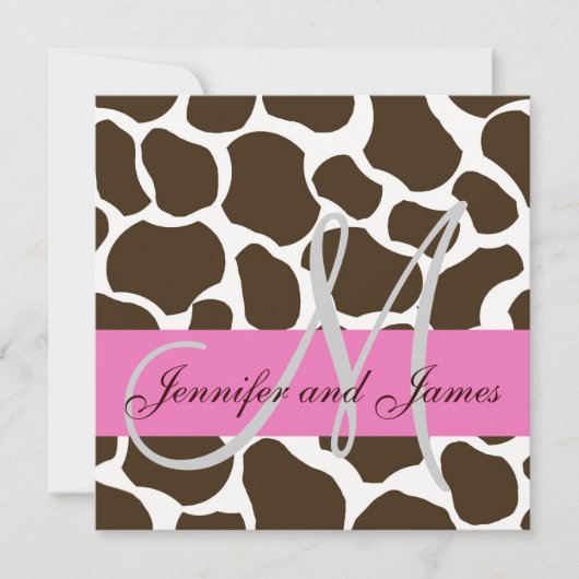 Weddenschap-logo's Roze zwarte Giraffe Kaart (Voorkant)