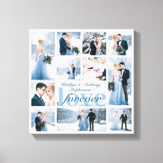 Weddenschap LOVE FOREVER Foto Collage Aangepaste k Canvas Afdruk (Voorkant)