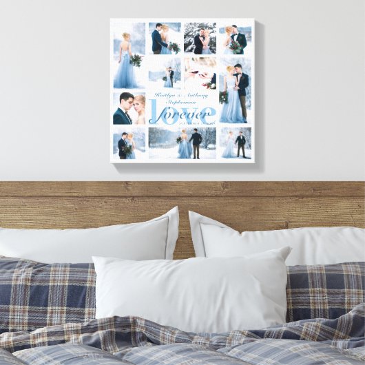 Weddenschap LOVE FOREVER Foto Collage Aangepaste k Canvas Afdruk (Insitu (Slaapkamer))