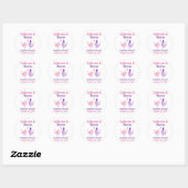 Weddenschap Lovevogels Cute Pink Paars Ronde Sticker (Vel)