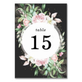 Weddenschap Luxury Black en Pink Floral Kaart (Achterkant)