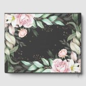 Weddenschap Luxury Black Pink Floral Gastenboek (Achterkant)