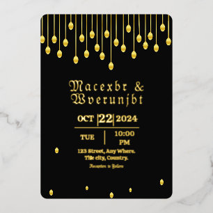 Weddenschap Luxury Invitation Gold Foil Sjabloon