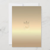 Weddenschap Luxury Silver en Gold Monogram Kaart (Achterkant)