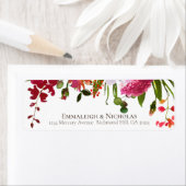 Weddenschap Magenta Roze koraal Floral Adres Etiket (Insitu)