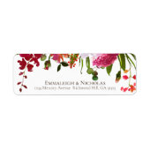 Weddenschap Magenta Roze koraal Floral Adres Etiket (Voorkant)