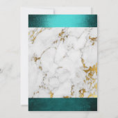 Weddenschap Marble White Grey Golden Blauwgroen Gr Kaart (Achterkant)