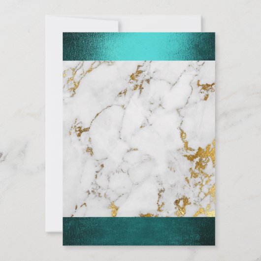 Weddenschap Marble White Grey Golden Blauwgroen Gr Kaart (Achterkant)