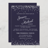 Weddenschap marinier Blue Silver Glitter Elegant S Kaart (Voorkant / Achterkant)