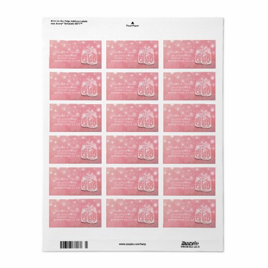 Weddenschap Mason Jar String Light Pink Floral Etiket (Full Sheet)