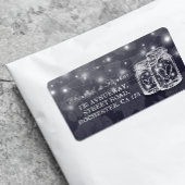 Weddenschap Mason Jars String Lights Navy Blue Etiket