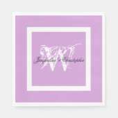 Weddenschap Mauve Modern Chic Monogram Names Paper Servet (Voorkant)