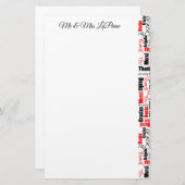 Weddenschap meertalig Bedankt Typografie Collage Briefpapier (Voorkant / Achterkant)