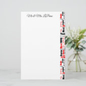 Weddenschap meertalig Bedankt Typografie Collage Briefpapier (Staand voorkant)