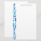 Weddenschap meertalig Dank u wel Typografie Border Briefpapier (Voorkant / Achterkant)