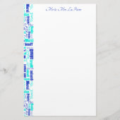 Weddenschap meertalig Dank u wel Typografie Border Briefpapier (Voorkant)