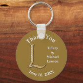 Weddenschap Memento Gold Silver Letter L Monogram Sleutelhanger (Voorkant)