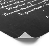 Weddenschap Memorial Chalk Blackboard Effect Beste Poster (Hoek)