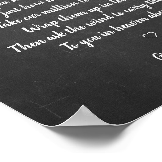 Weddenschap Memorial Chalk Blackboard Effect Beste Poster (Hoek)