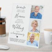 Weddenschap Memorial Custom 3 Foto Heaven Poem Reclamebord Met Voetstuk (Insitu)