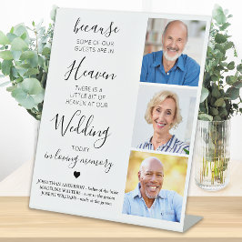 Weddenschap Memorial Custom 3 Foto Heaven Poem Reclamebord Met Voetstuk